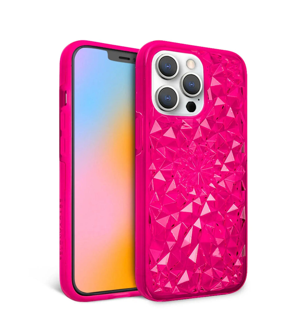 Neon Pink Kaleidoscope iPhone Case
