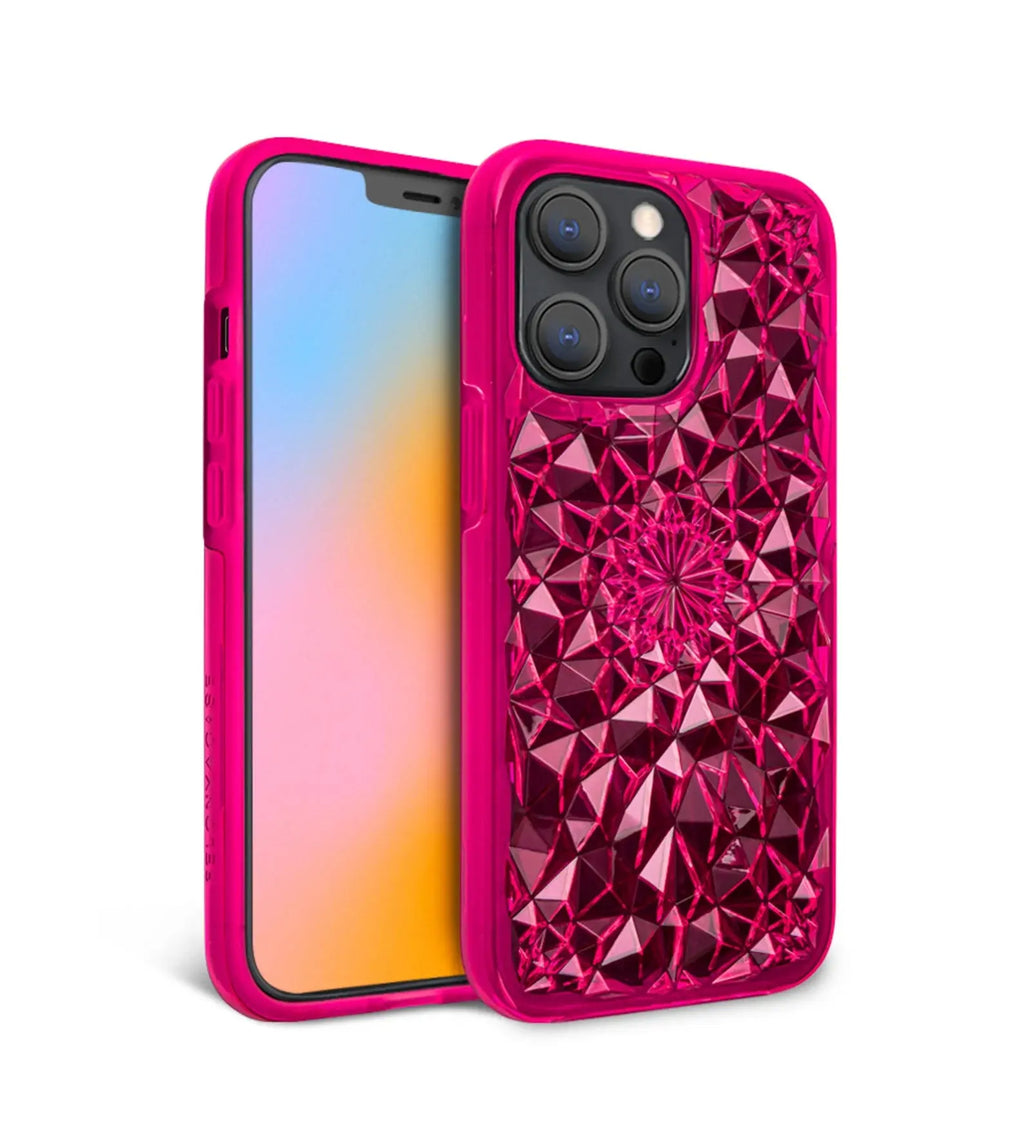 Neon Pink Kaleidoscope iPhone Case